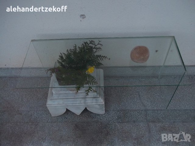 Декоративна стъклена конзола поставка етажерка, снимка 6 - Декорация за дома - 30945042