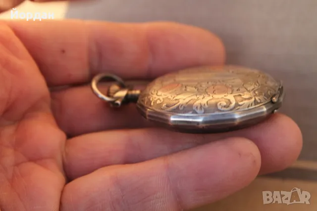 Френски сребърен джобен часовник , снимка 7 - Джобни - 56433043