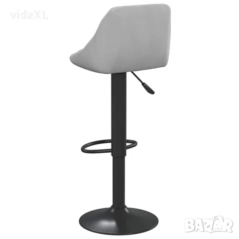 vidaXL Бар табуретки, 2 бр, светлосиви, кадифе, снимка 6 - Столове - 56147105