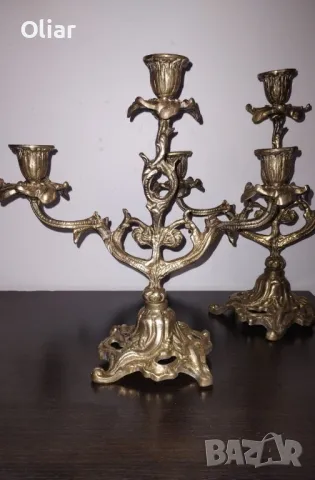 Прекрасни винтидж свещници. Месинг., снимка 2 - Антикварни и старинни предмети - 50044004