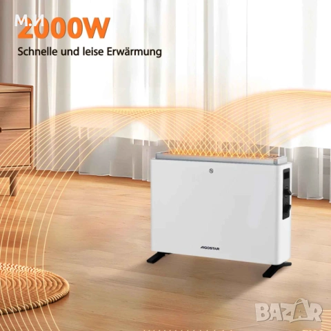 Електрически конветкор Aigostar 2000W с 3 нива на мощност и термостат, снимка 3 - Отоплителни печки - 53113402