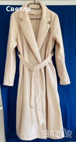 Палта дамски, р-ри S/XS, 2 вида - сиво без забележки - € 37 и светло бежово, ново - € 18, снимка 5 - Палта, манта - 54159374