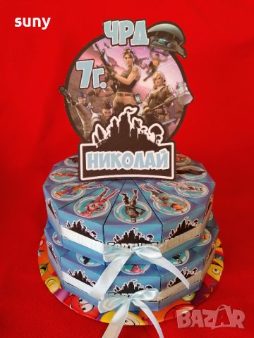 Картонена торта Фортнайт/Fortnite, снимка 5 - Други - 42886905