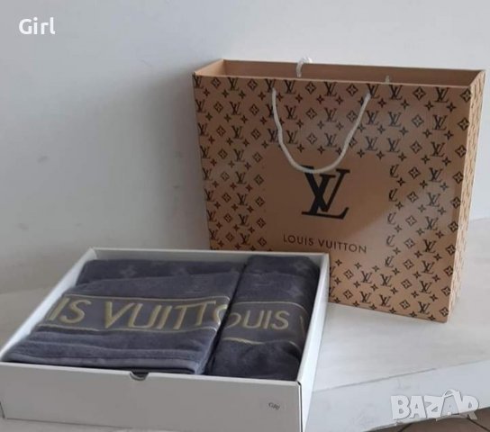 Louis Vuitton 2 броя в кутия кърпи, снимка 3 - Хавлиени кърпи - 37556603
