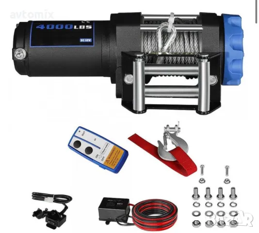 Електрическа лебедка 4000LBS, с дистанционно, 12V, до 1.85 тона, снимка 2 - Аксесоари и консумативи - 49749445