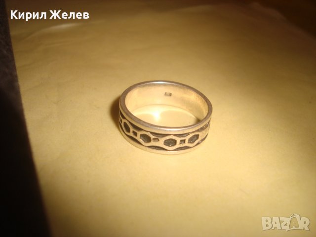 СТАР СТИЛИЗИРАНО ОРНАМЕНТИРАН с НИЕЛО СРЕБЪРЕН АРТ ПРЪСТЕН СРЕБРО925 АНГЛИЯ Тип ХАЛКА 32437, снимка 8 - Пръстени - 38352367