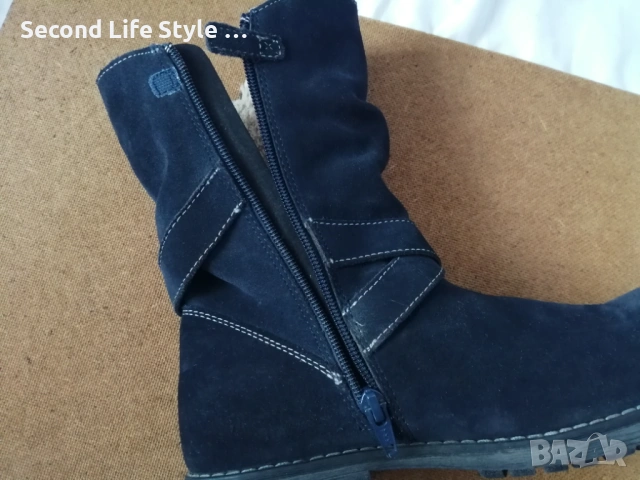Lurchi № 38 дамски боти естествен велур в син цвят, снимка 16 - Дамски боти - 53138099