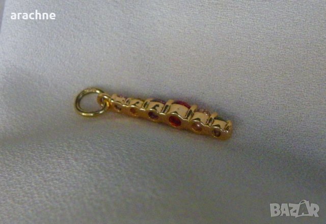 Позлатен сребърен коктейлен медальон с топаз, цитрин,аметист и турмалини, снимка 5 - Колиета, медальони, синджири - 31085340