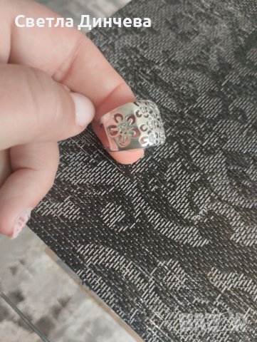 Сребърен пръстен, снимка 4 - Пръстени - 38523751