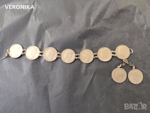 Стара гривна от сребърни Царски монети, снимка 7 - Гривни - 52790761