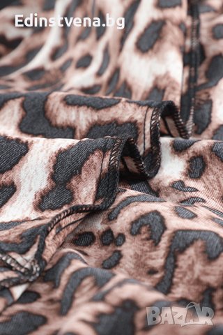 Дамска рокля с леопардов десен и асиметрична кройка, снимка 17 - Рокли - 40544146