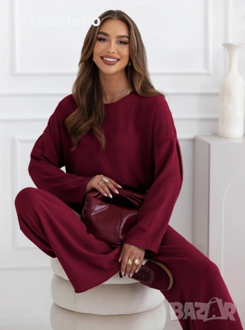 Дамски комплект блуза и панталони Shalina, 6цвята , снимка 9 - Комплекти - 52744152