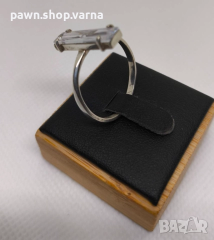 Елегантен сребърен пръстен с камък – 925 проба, снимка 4 - Пръстени - 51859620