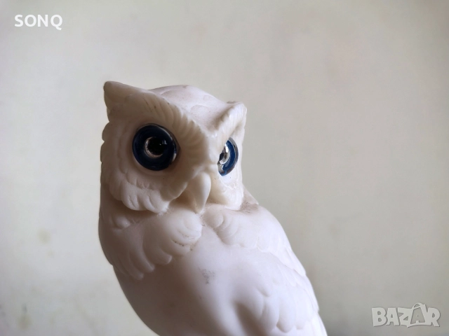 Прекрасна Статуетка От Алабастър- Снежна Сова, снимка 2 - Статуетки - 52124970