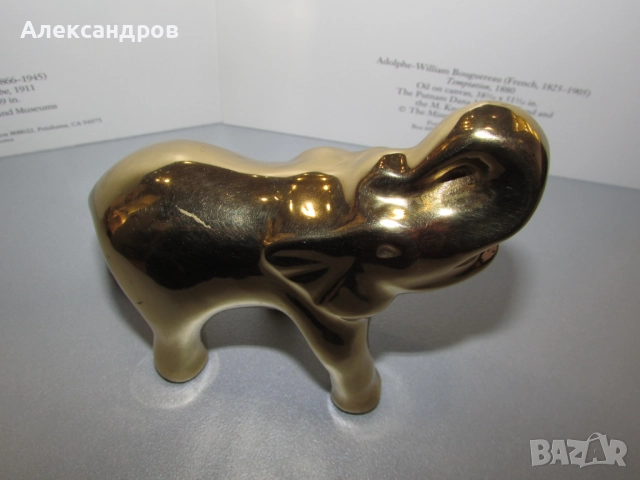 Бронзов Слон и бронзово куче, снимка 2 - Други ценни предмети - 52848651