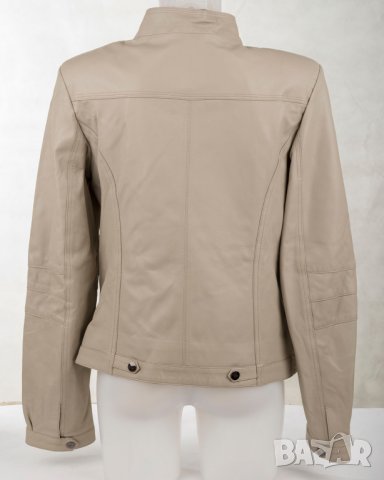 Бежово дамско кожено яке марка Giorgio di Mare XL, снимка 3 - Якета - 30101465