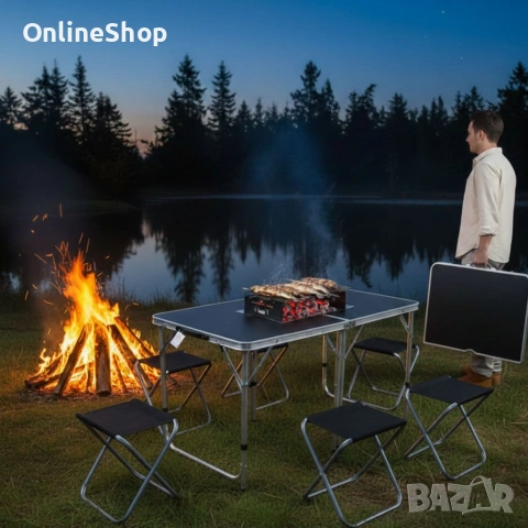 Сгъваема къмпинг маса с 4 стола, снимка 14 - Къмпинг мебели - 53263603