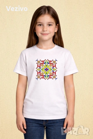 Слънцето среща рода | Тениска Шевица Слънчева канатица