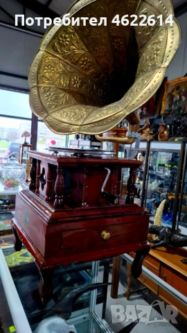 СТАР ГРАМОФОН MASTER'S VOISE РАБОТЕЩ , снимка 4 - Антикварни и старинни предмети - 54352342