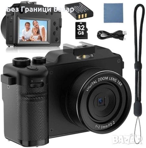 Нова Компактна 5K камера 64MP широкоъгълен обектив 64GB карта за снимки