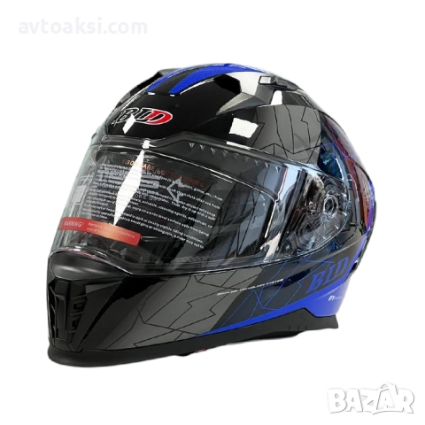 КАСКА ЗА МОТОР С ОЧИЛА, Размери S, M, L, XL - Черно/Син - 721431, снимка 2 - Аксесоари и консумативи - 51224964