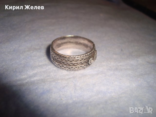 СТАРИНЕН СРЕБЪРЕН РЯДЪК РЪЧНО ПРАВЕН ПРЪСТЕН с ПЕЧАТ на МАЙСТОРА КОЛЕКЦИОНЕРСКИ УНИКАТ 28763, снимка 11 - Антикварни и старинни предмети - 37277521