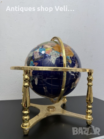 Настолен глобус от полускъпоценни минерали №7670