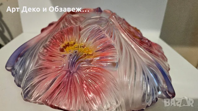 Цветна стъклена фруктиера , снимка 4 - Декорация за дома - 55979222