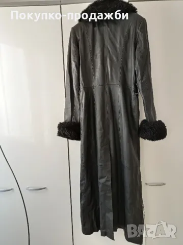 яке от естествена кожа шлифер нов .Манто шито за фирма пулпудева Пловдив,кожен шлифер, снимка 4 - Якета - 48007797