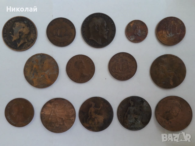 лот от 14 броя монети Великобритания., снимка 3 - Нумизматика и бонистика - 54128106