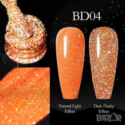 Venalisa светещ блестящ гел лак неон / серия Reflective Glitter, снимка 14 - Продукти за маникюр - 37255522