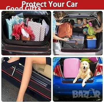 Гумена лайсна протектор за багажник 90 x 7 см с червен кант – универсална защита за броня, снимка 3 - Аксесоари и консумативи - 52131689