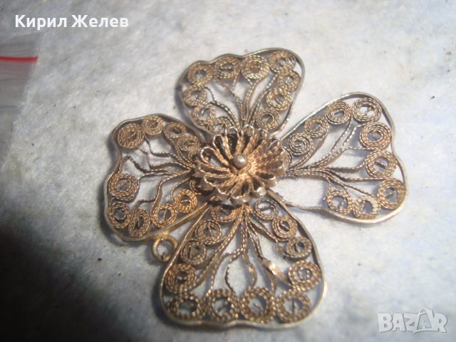 19 ВЕК СРЕБЪРНО ФИЛИГРАННО УКРАШЕНИЕ ДЕТЕЛИНА МАЙСТОРСКА РЪЧНА ИЗРАБОТКА ВИСОКА ПРОБА СРЕБРО 27286, снимка 7 - Антикварни и старинни предмети - 36795316