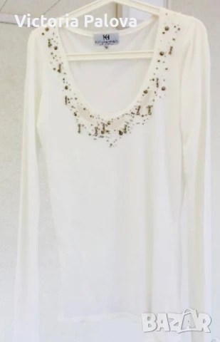 Модна къща KATHY HEYNDELS PRÊT-À-PORTER красива блуза, снимка 13 - Корсети, бюстиета, топове - 51234112