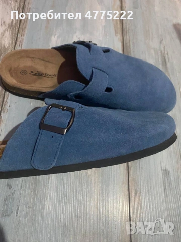 Велурени мюли в небесносиньо нови р.40, снимка 5 - Дамски ежедневни обувки - 54101896