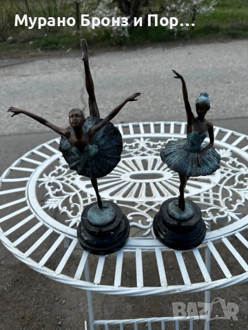 Елегантна бронзова скулптура "Две балерини" (F. Remington) – 2.7 кг, подпис на автора