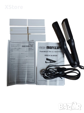 Преса за коса Benzer BR-1702-HCR с керамични приставки, 2 ГОДИНИ ГАРАНЦИЯ , снимка 2 - Преси за коса - 52594855