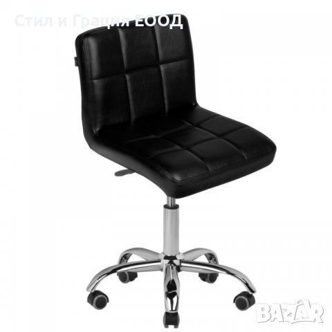 Козметичен стол - табуретка с облегалка A-5299 - бял б черен 48/61 см, снимка 6 - Друго оборудване - 38393043