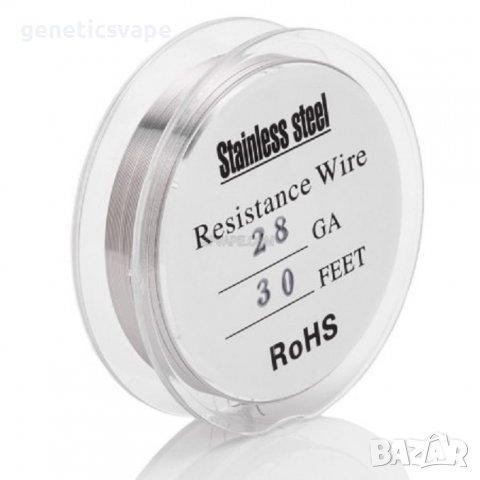 Стоманен проводник Stainless Steel Resistance wire 28GA, 26GA и 30GA 30Feet RoHs, снимка 2 - Аксесоари за електронни цигари - 18053131