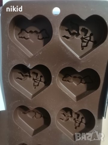 10 сърца сърце с Ангел Купидон силиконов молд форма за шоколадов бонбони гипс и др, снимка 3 - Форми - 38195763