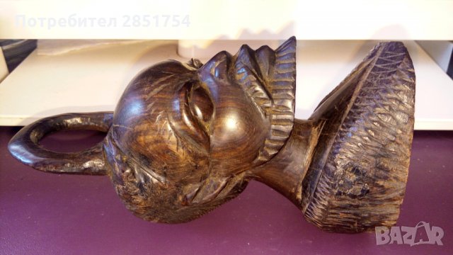 Стара африканска фигурка от абаносово дърво, снимка 4 - Антикварни и старинни предмети - 31891574