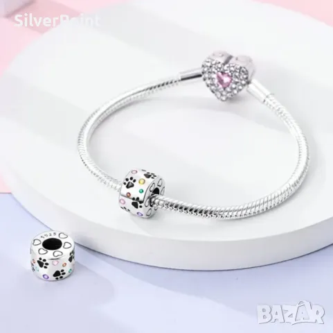 Сребърен талисман за Пандора лапички