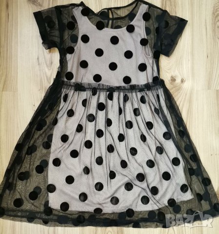 Детска рокля H&M, size 122см, 6/7г., черен тюл,бежова еластична подплата, много запазена, снимка 2 - Детски рокли и поли - 35084154