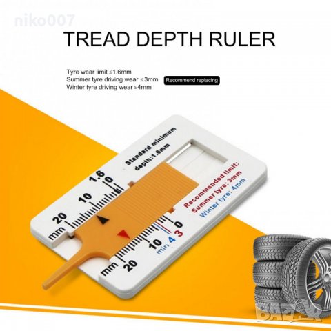 Дептометър-дълбокомер за гуми за автомобил-ван-мини ван-джип-кола-бус и др., снимка 5 - Гуми и джанти - 38672291