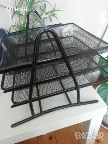 Комплект от 3 мрежести метални тави за документи, черни, снимка 2 - Други стоки за дома - 50754031