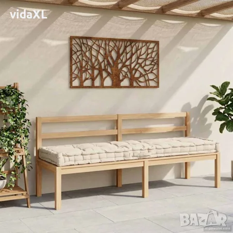 vidaXL Палетна възглавница за под, памук, 120x40x7 см, бежова, снимка 3 - Възглавници - 56147662