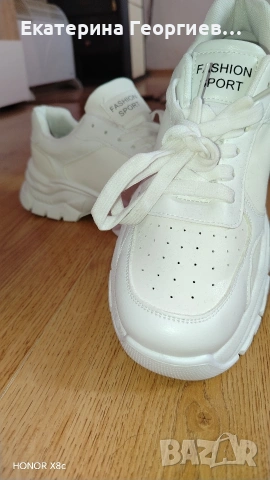 Бели дамски Маратонки, снимка 4 - Маратонки - 54290017