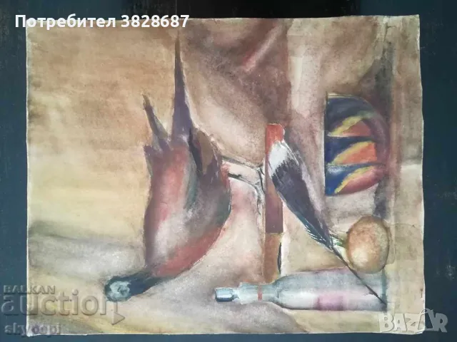 Картина АКВАРЕЛ от 70-те години, снимка 2 - Картини - 48277142