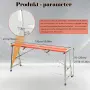 Сгъваема работна платформа, поцинкована стомана, 150см x 27см, регулируема височина 70-120см, 300 кг, снимка 10