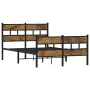vidaXL Метална рамка за легло, без матрак, опушен дъб, 120x200 см, снимка 3